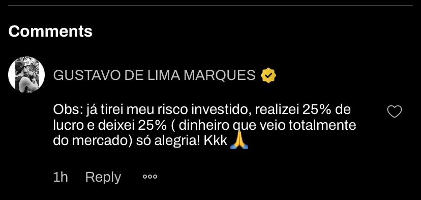 Print de depoimento de aluno da LZ Academy