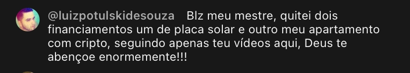 Print de depoimento de aluno da LZ Academy