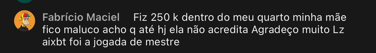 Print de depoimento de aluno da LZ Academy