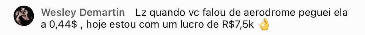 Print de depoimento de aluno da LZ Academy