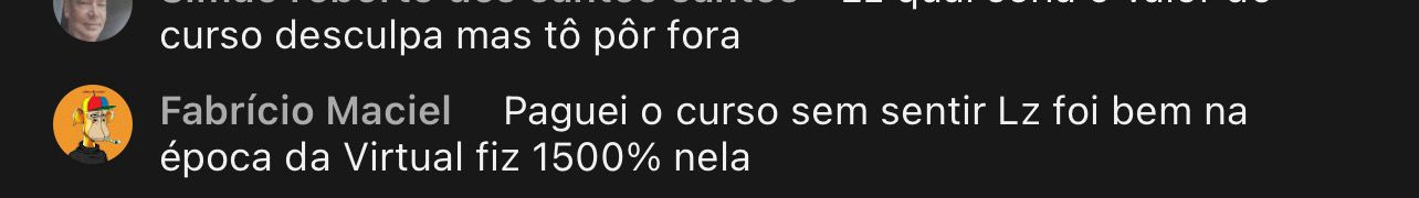 Print de depoimento de aluno da LZ Academy