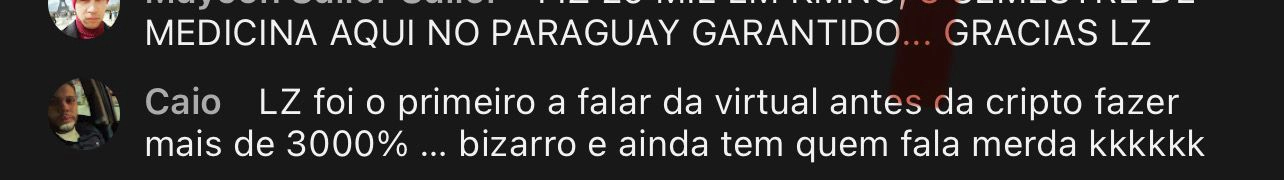 Print de depoimento de aluno da LZ Academy