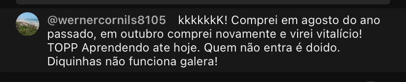 Print de depoimento de aluno da LZ Academy