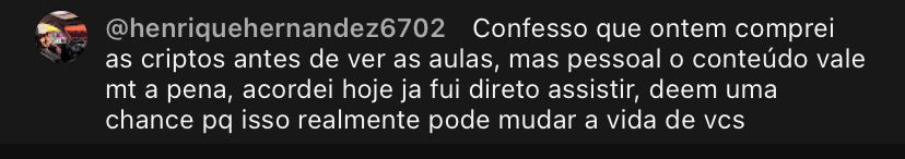 Print de depoimento de aluno da LZ Academy